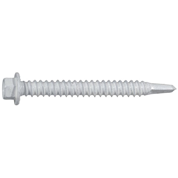 Midwest Fastener Self-Drilling Screw, #12 x 2 in, White Ruspert Steel Flange Hex Head External Hex Drive, 50 PK 54490 - main